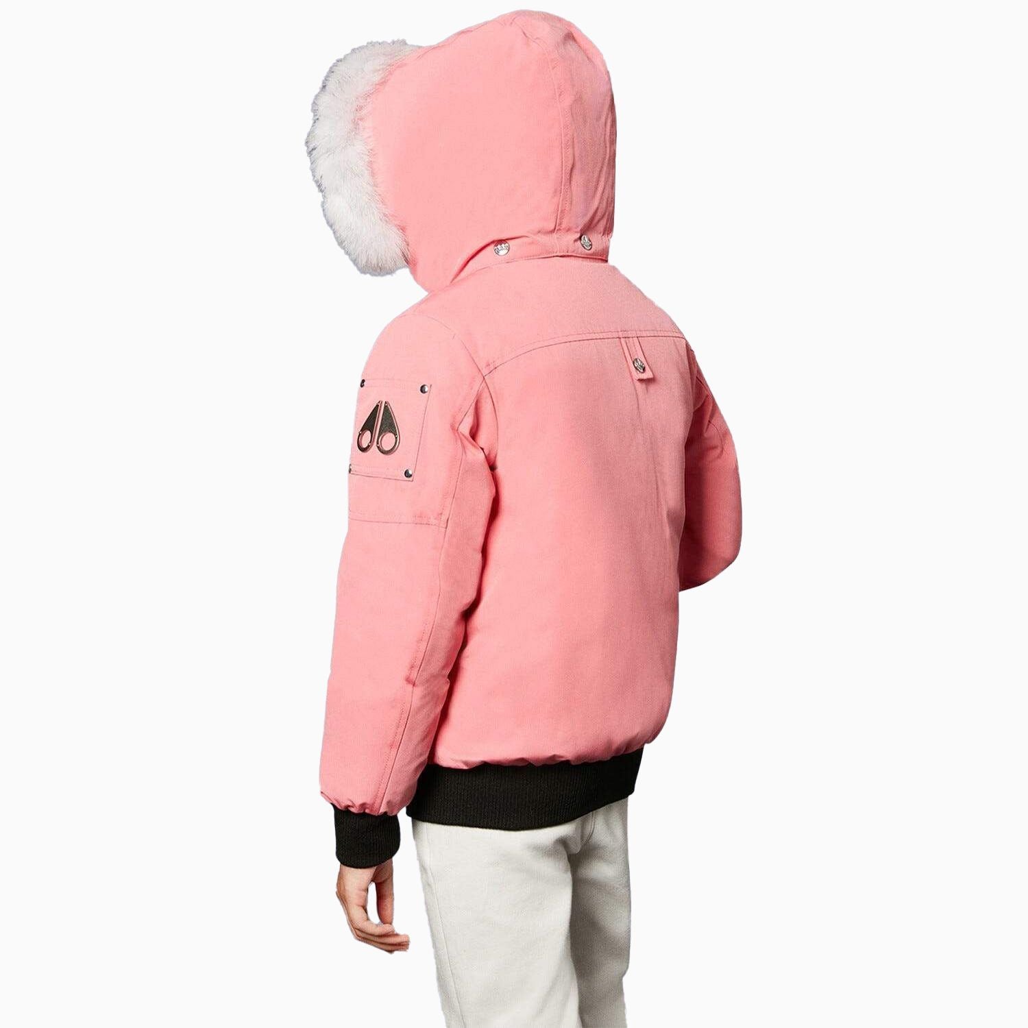 Moose Knuckles Kid's Bomber Jacket With Fur Hood - Color: Brit Blue, Arctic Rose, Red, Black, Deep Red, Black white - Kids Premium Clothing -