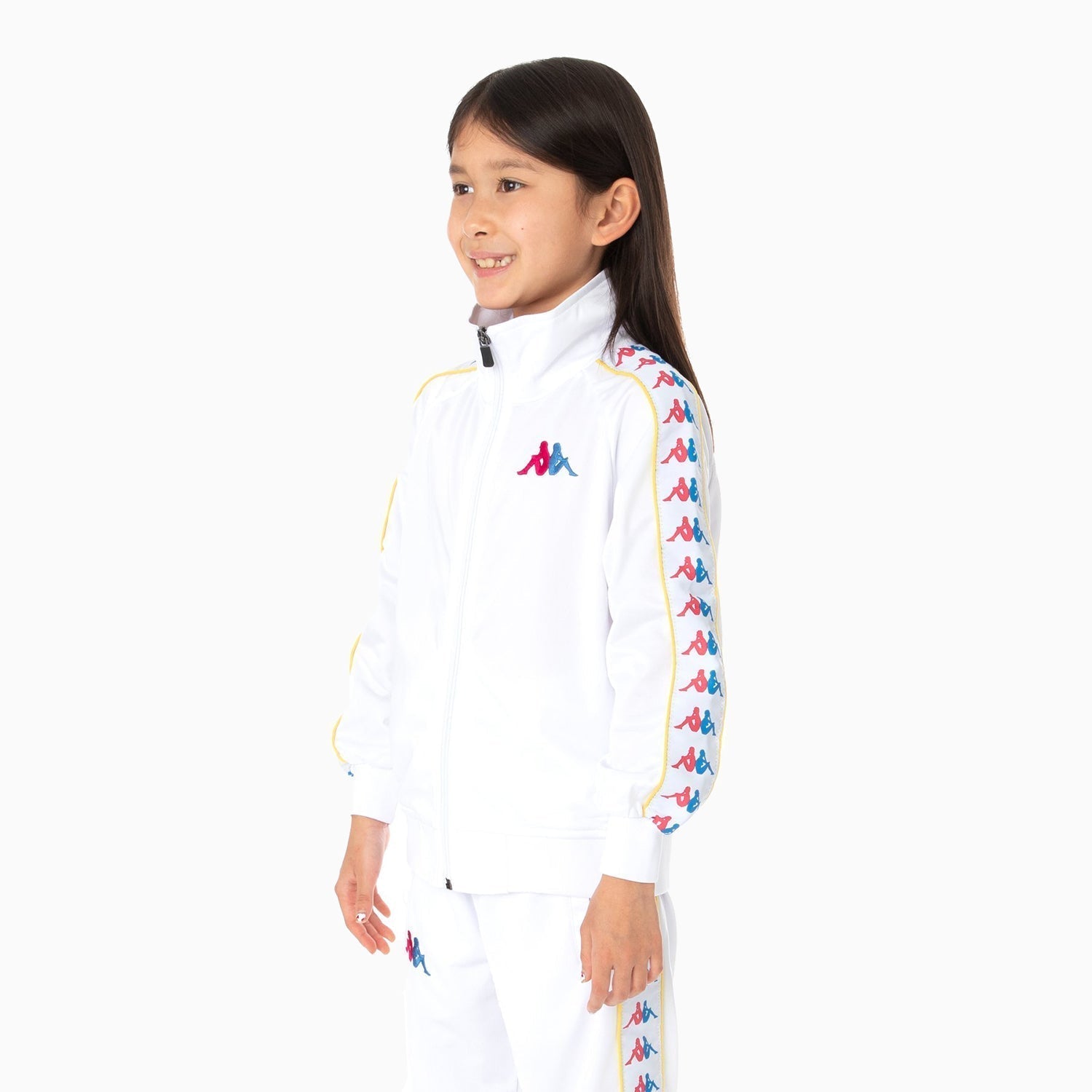 Kappa | Kid's 222 Banda Carambie Tracksuit - Color: WHITE FUCHSIA BLUE YELLOW, BLUE GREEN ORANGE GREY - Kids Premium Clothing -