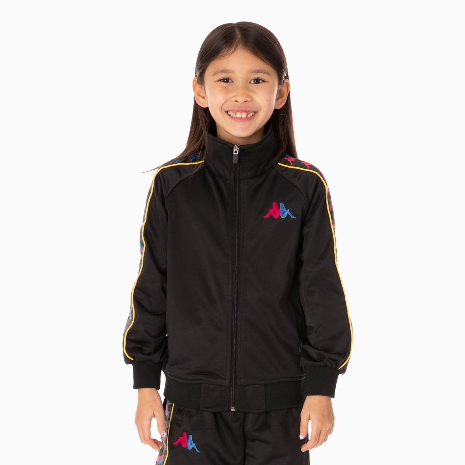 Kappa | Kid's 222 Banda Tracksuit - Color: BLACK BLUE YELLOW - Kids Premium Clothing -