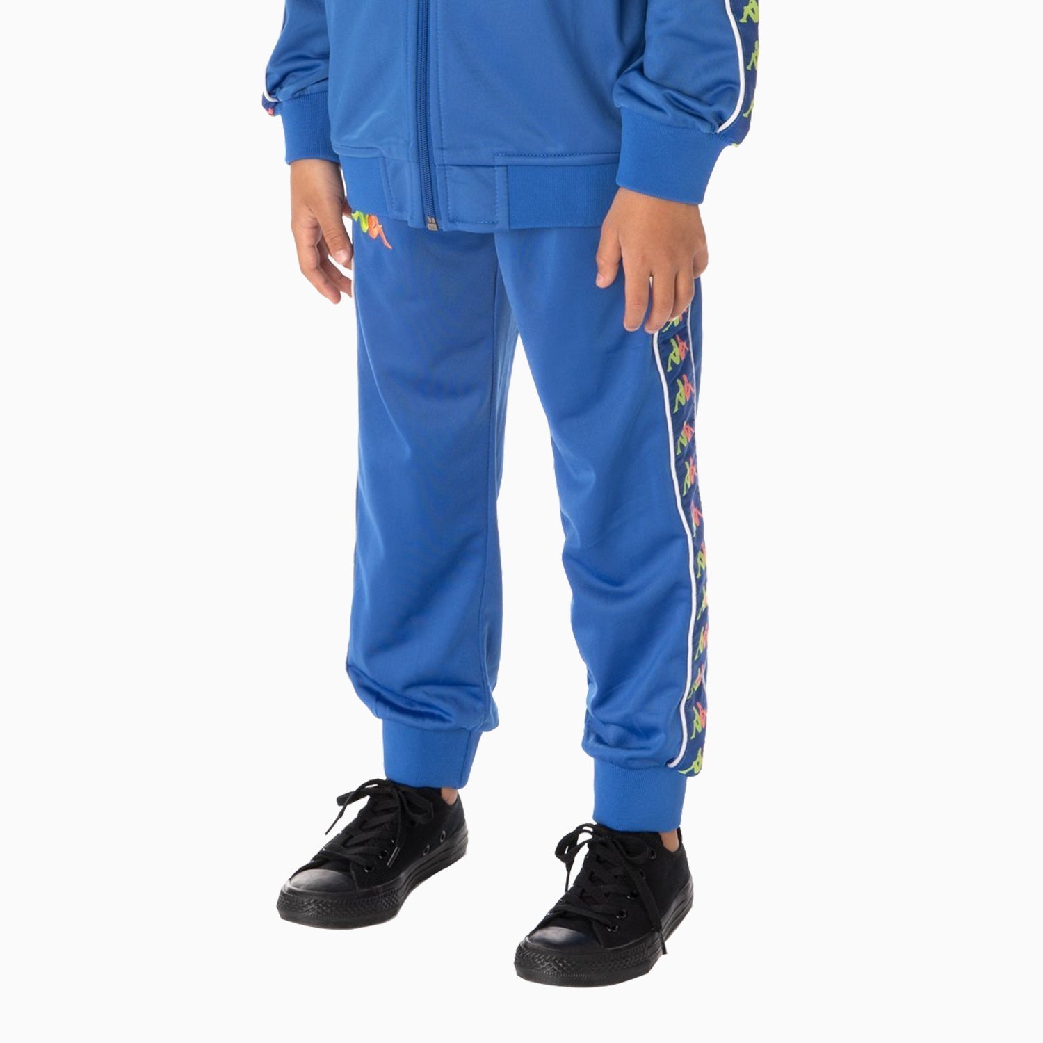 Kappa | Kid's 222 Banda Carambie Tracksuit - Color: WHITE FUCHSIA BLUE YELLOW, BLUE GREEN ORANGE GREY - Kids Premium Clothing -