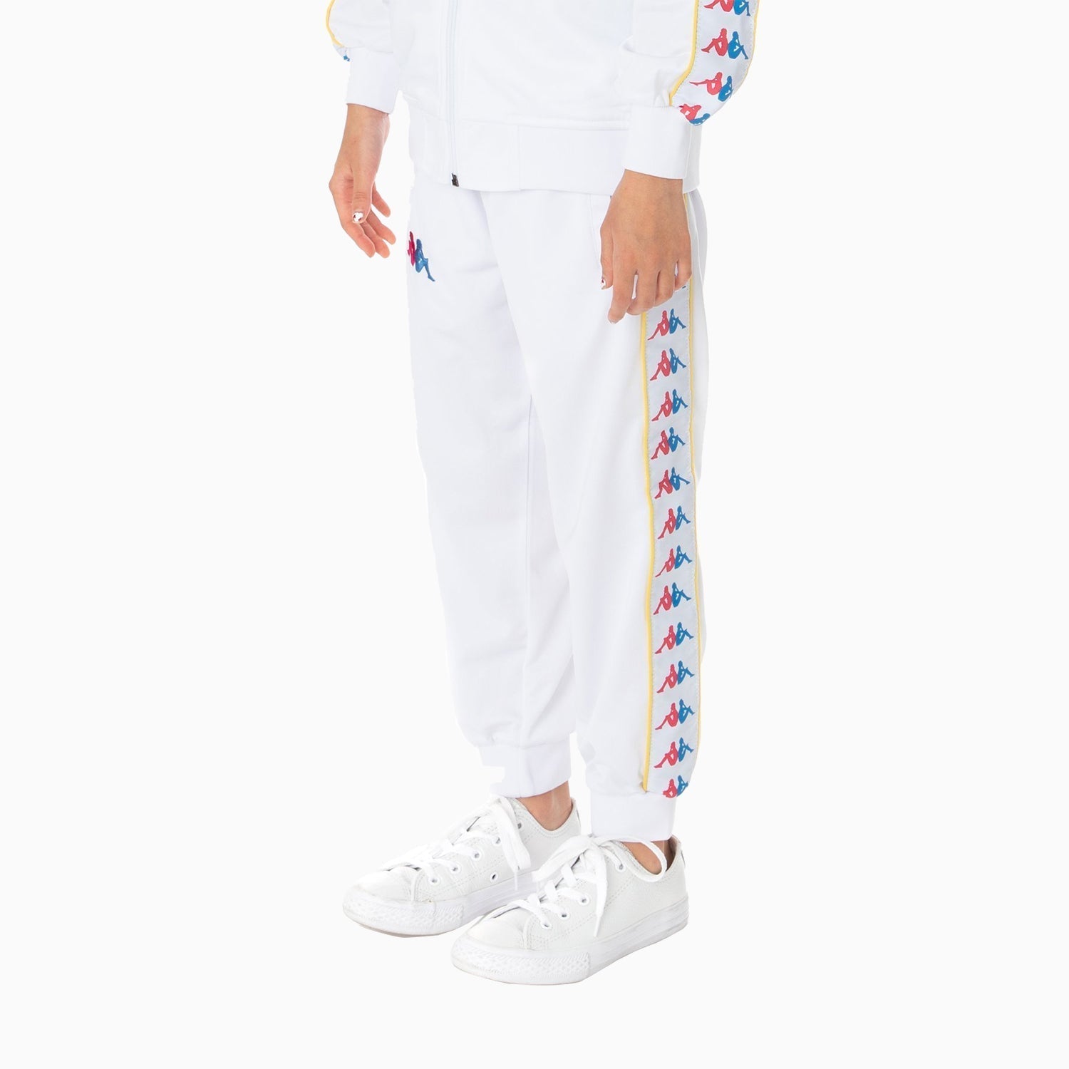 Kappa | Kid's 222 Banda Carambie Tracksuit - Color: WHITE FUCHSIA BLUE YELLOW, BLUE GREEN ORANGE GREY - Kids Premium Clothing -