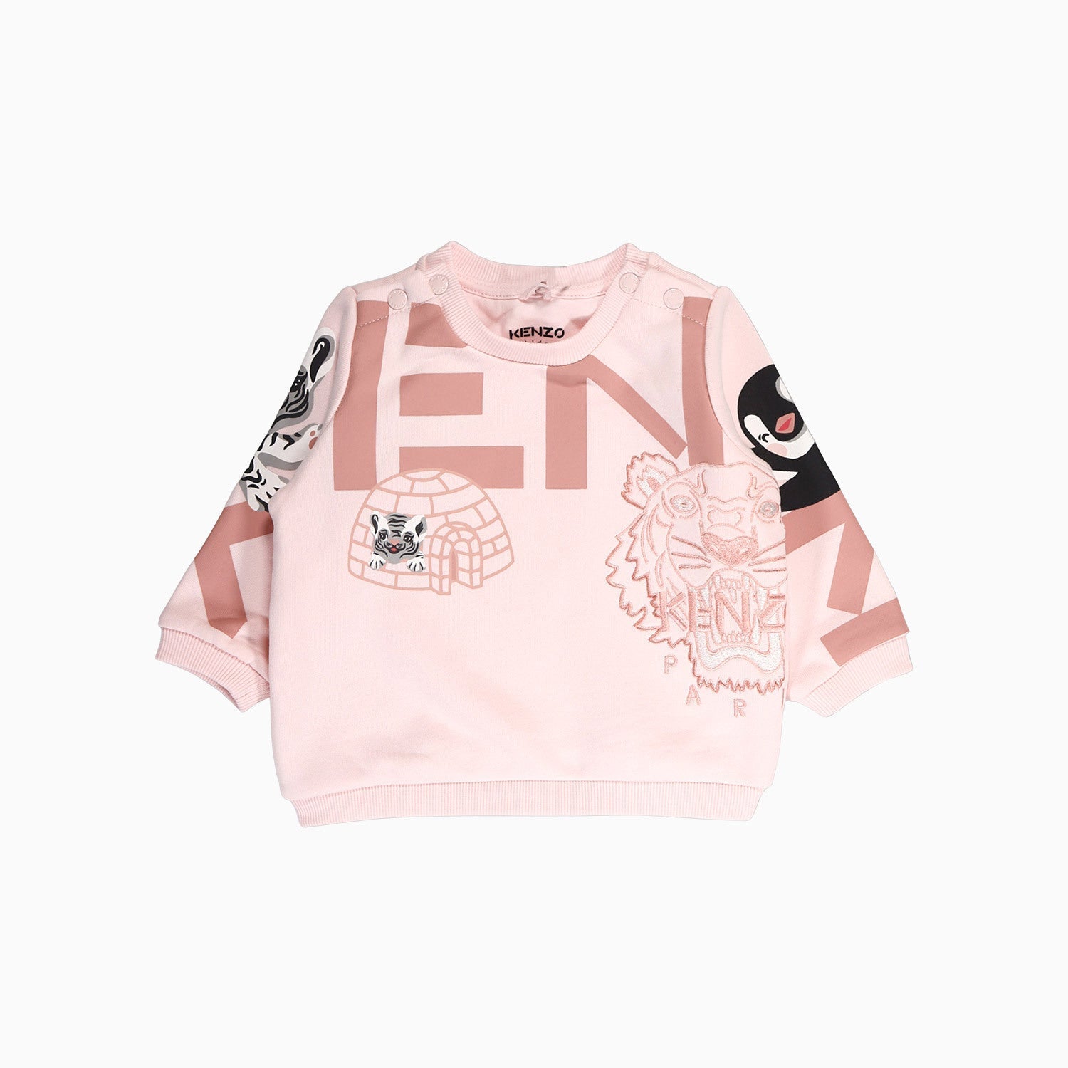 Kenzo Kid's Tiger Print Outfit - Color: Pink Pale - Kids Premium Clothing -