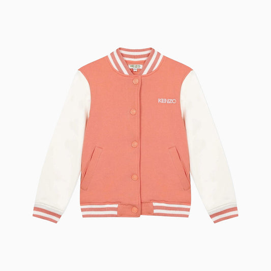 Kenzo Kid's Logo Bomber Jacket - Color: Peach - Kids Premium Clothing -