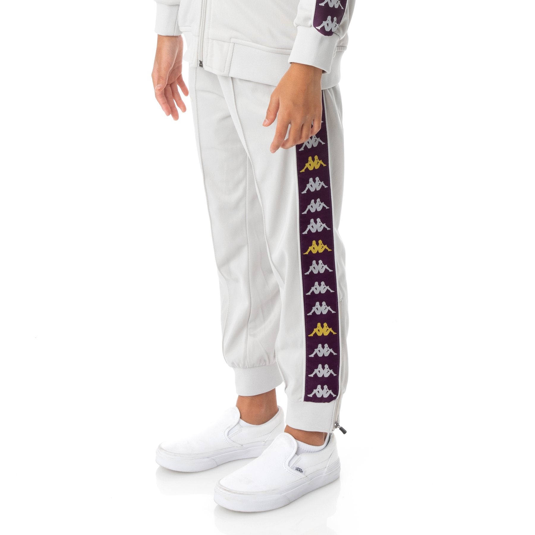 Kappa Kid's 222 Banda Dullo Tracksuit - Color: GREY VIOLET YELLOW - Kids Premium Clothing -