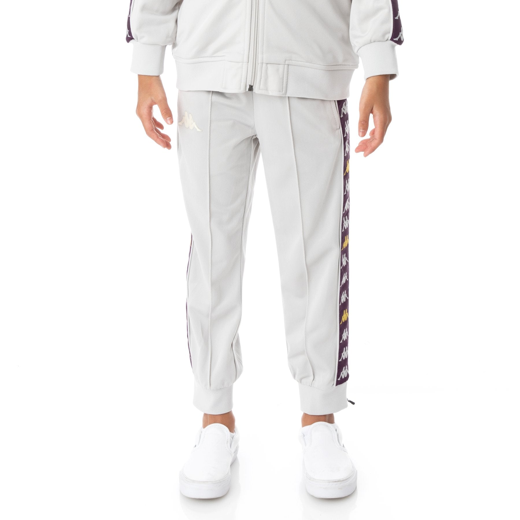 Kappa Kid's 222 Banda Dullo Tracksuit - Color: GREY VIOLET YELLOW - Kids Premium Clothing -