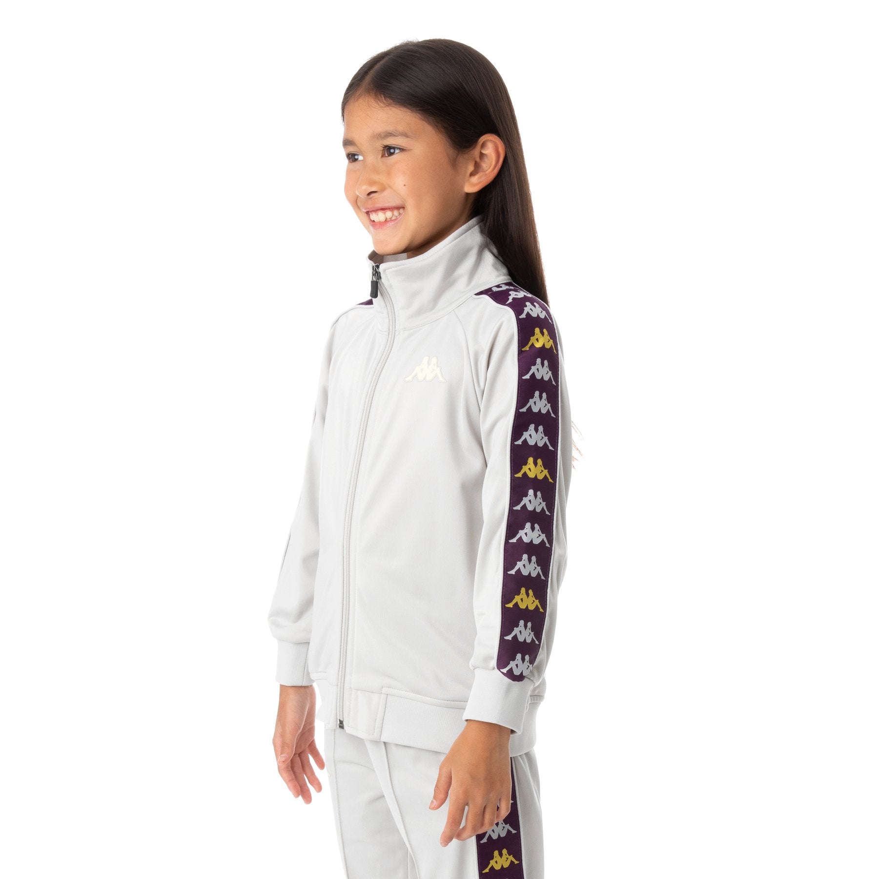 Kappa Kid's 222 Banda Dullo Tracksuit - Color: GREY VIOLET YELLOW - Kids Premium Clothing -