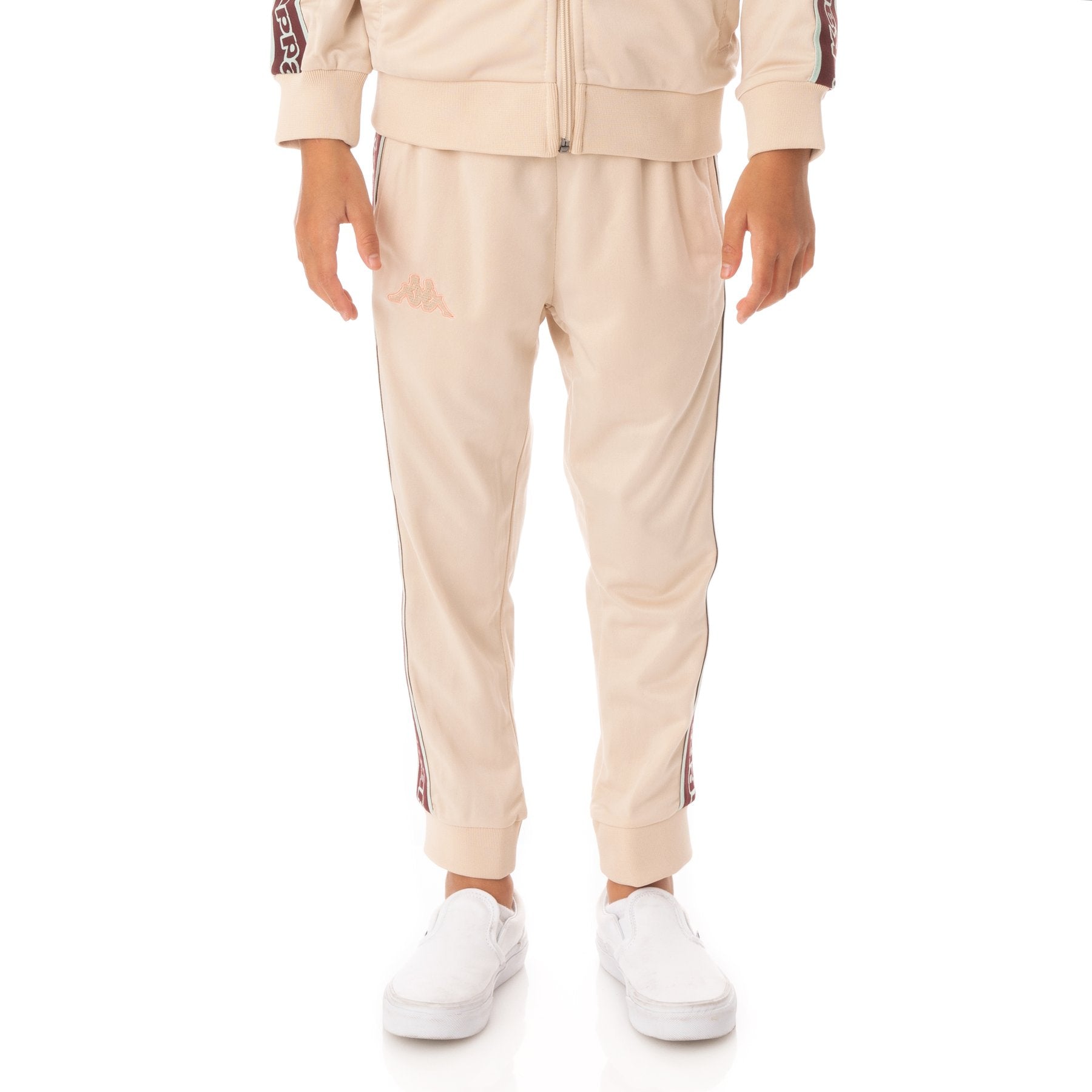 Kappa Kid's Logo Tape Artem 2 Tracksuit - Color: BEIGE RED GREEN PINK - Kids Premium Clothing -