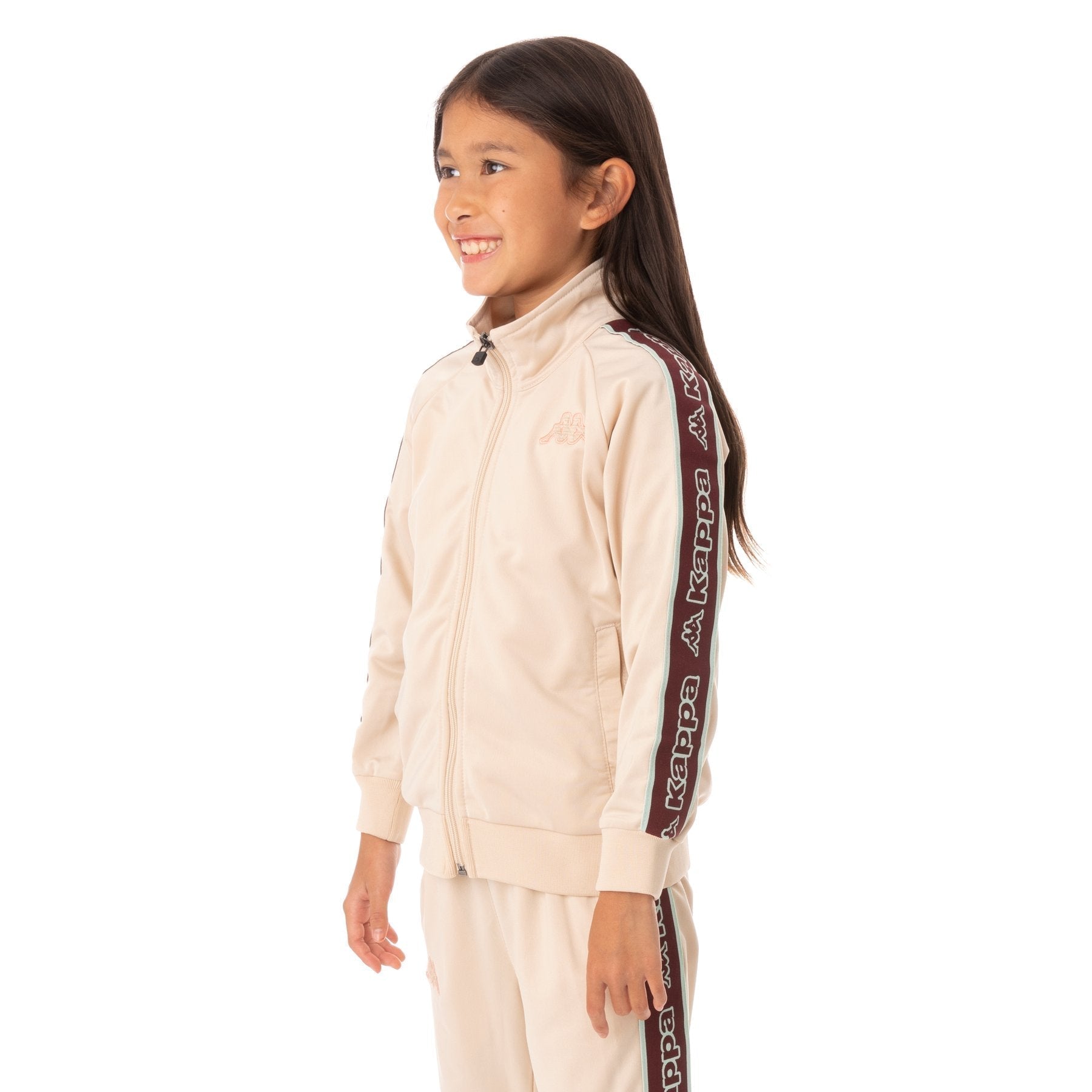 Kappa Kid's Logo Tape Artem 2 Tracksuit - Color: BEIGE RED GREEN PINK - Kids Premium Clothing -