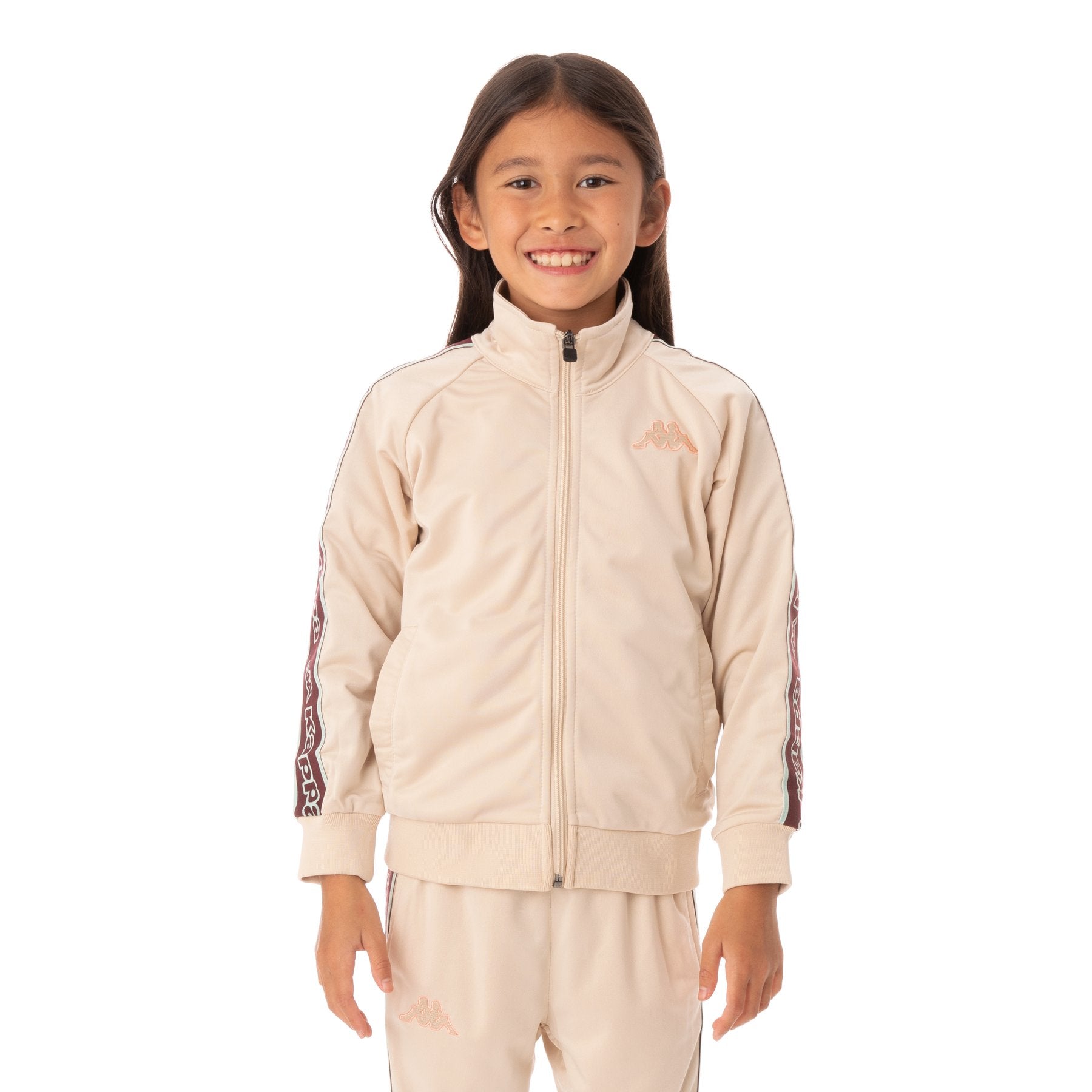 Kappa Kid's Logo Tape Artem 2 Tracksuit - Color: BEIGE RED GREEN PINK - Kids Premium Clothing -
