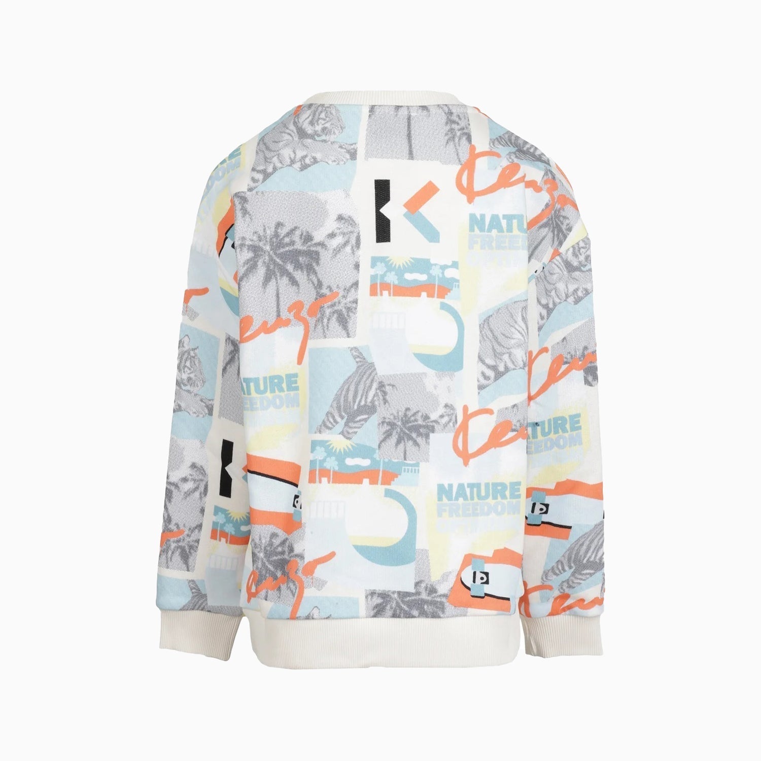 Kenzo Kid's Urban D3 Graphic Printed Sweatshirt - Color: Naturel - Kids Premium Clothing -