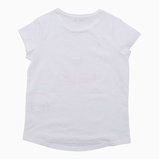 Kenzo Kid's JB B1 Tiger Short Sleeve T Shirt - Color: Optic White - Kids Premium Clothing -