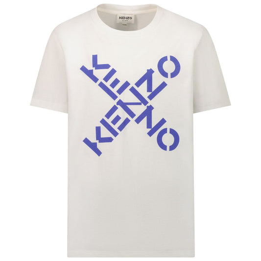 Kenzo | Kid's Logo Crew Neck T-Shirt - Color: OFF WHITE - Kids Premium Clothing -
