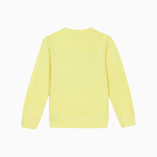 Kenzo Kid's Tiger Logo Sweatshirt - Color: Lemon - Kids Premium Clothing -