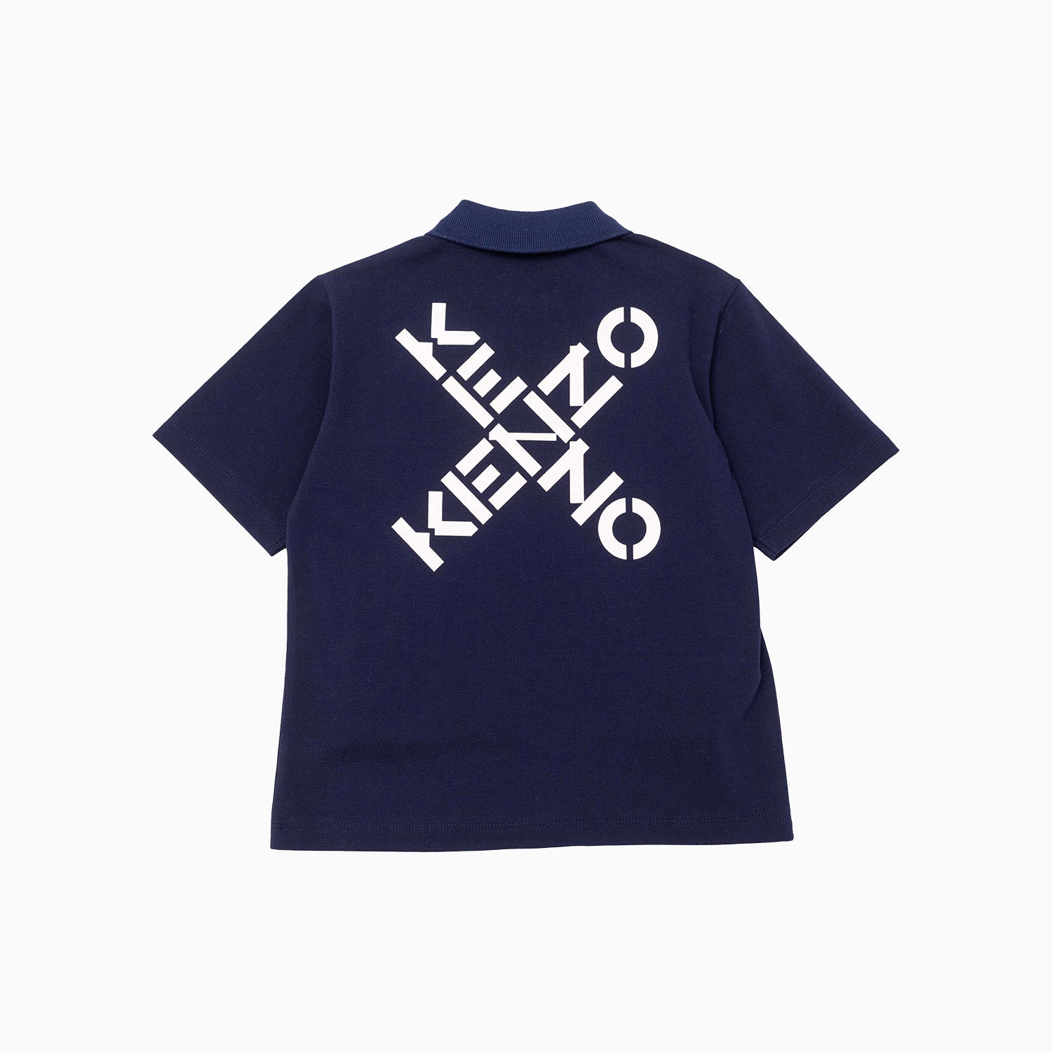Kenzo Kid's Cross Logo Short Sleeve Polo Shirt - Color: Electric Blue - Kids Premium Clothing -