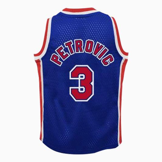 Mitchell & Ness Swingman Brooklyn Nets Drazen Petrovic 1992-93 NBA Jersey Youth - Color: Royal - Kids Premium Clothing -