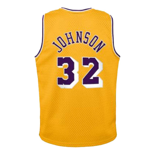 Mitchell And Ness Swingman Magic Johnson Los Angeles Lakers NBA 1984-85 Jersey Toddlers - Color: Gold - Kids Premium Clothing -