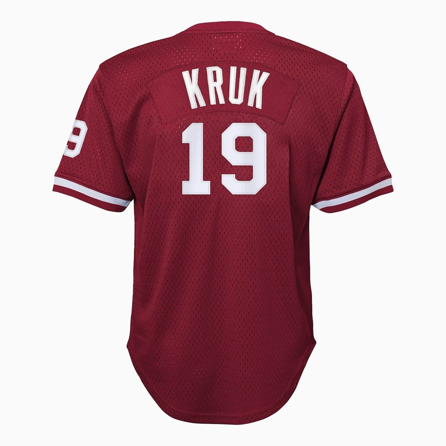 Mitchell And Ness Authentic John Kruk Philadelphia Phillies MLB 1991 Jersey Youth - Color: Cardinal - Kids Premium Clothing -