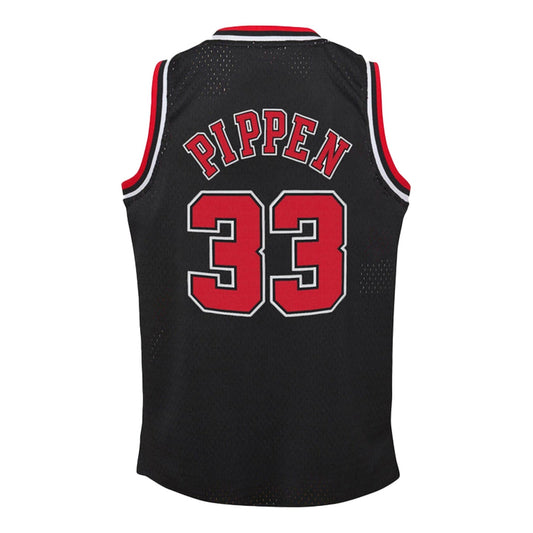 Mitchell And Ness Swingman Scottie Pippen Chicago Bulls NBA 1997-98 Jersey Toddlers - Color: Black Red - Kids Premium Clothing -