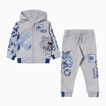 Kenzo Kid's Animal Print Outfit - Color: Grey Marl - Kids Premium Clothing -