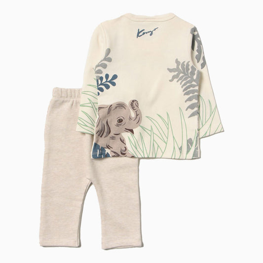 Kenzo Kid's Jungle Print Outfit - Color: Off White - Kids Premium Clothing -