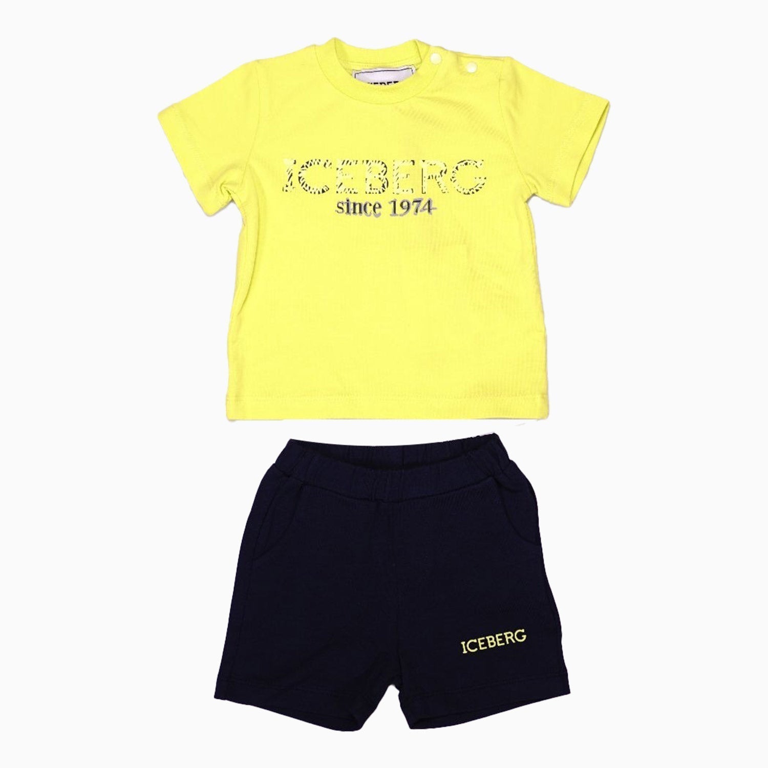 Iceberg Kid's Completo In Jersey Outfit Infants - Color: Lime - Kids Premium Clothing -
