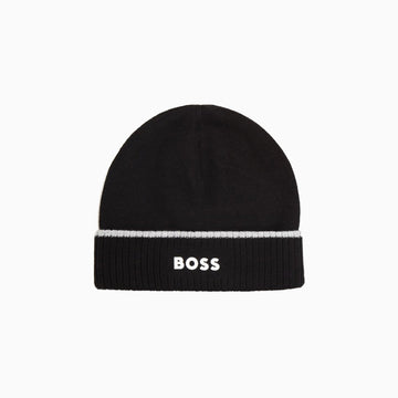 Hugo Boss Kid's Pull On Hat - Color: Black - Kids Premium Clothing -
