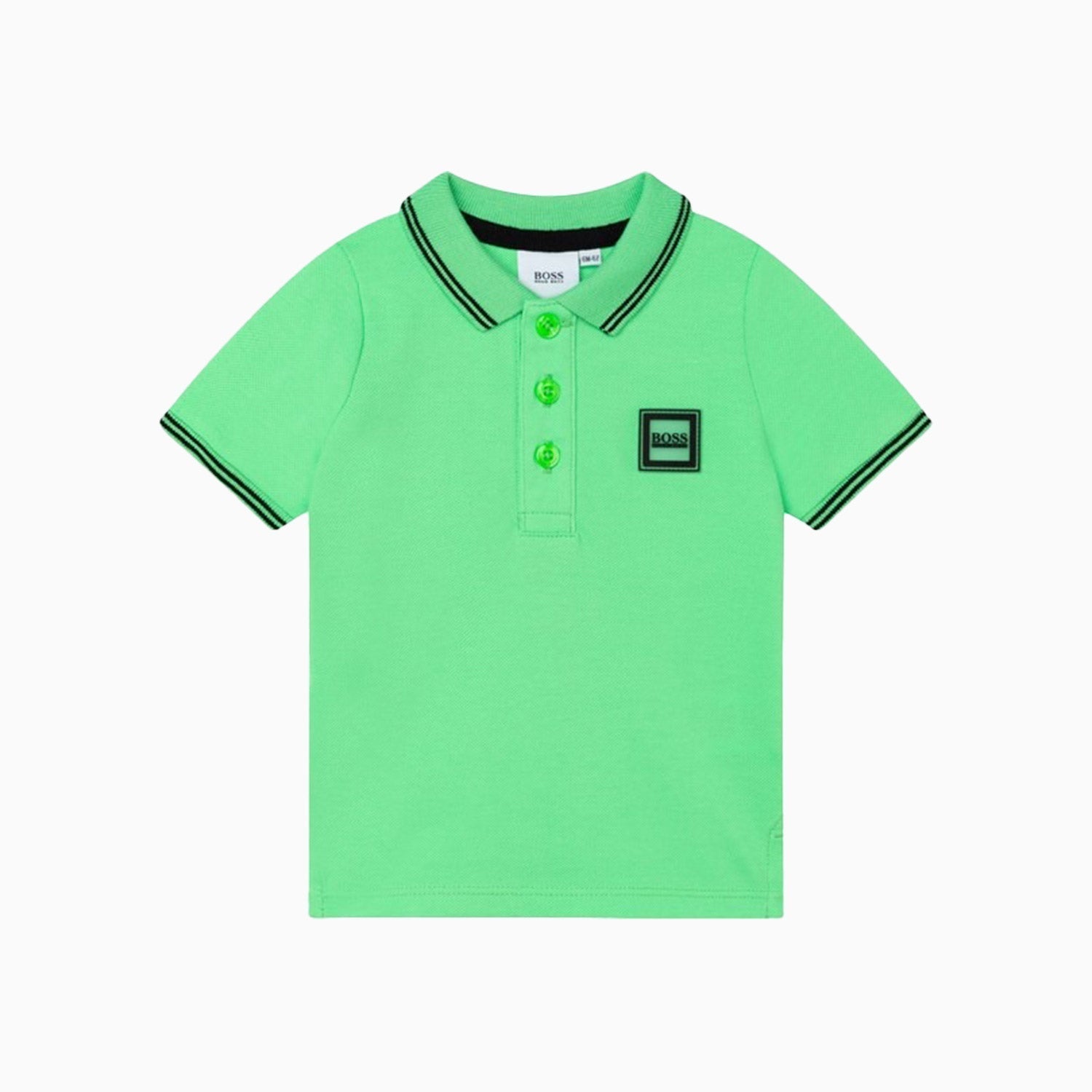 Hugo Boss Kid's Boss Logo Badge Polo Shirt - Color: Sea Green - Kids Premium Clothing -