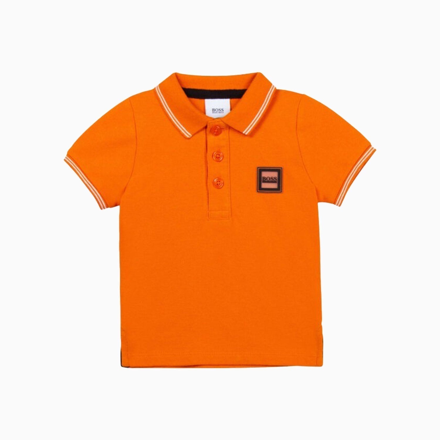 Hugo Boss Kid's Boss Logo Badge Polo Shirt - Color: Orange - Kids Premium Clothing -