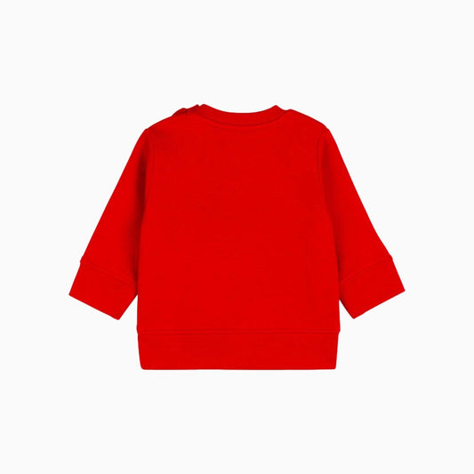 Hugo Boss Kid's Text Logo Sweatshirt - Color: Red - Kids Premium Clothing -
