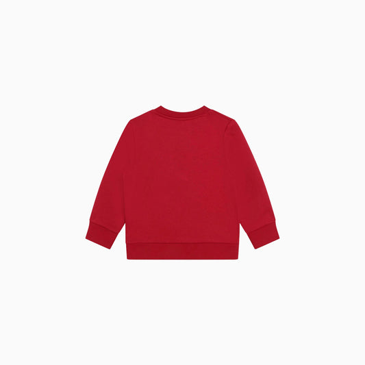 Hugo Boss Kid's Embossed Sweatshirt - Color: Red - Kids Premium Clothing -