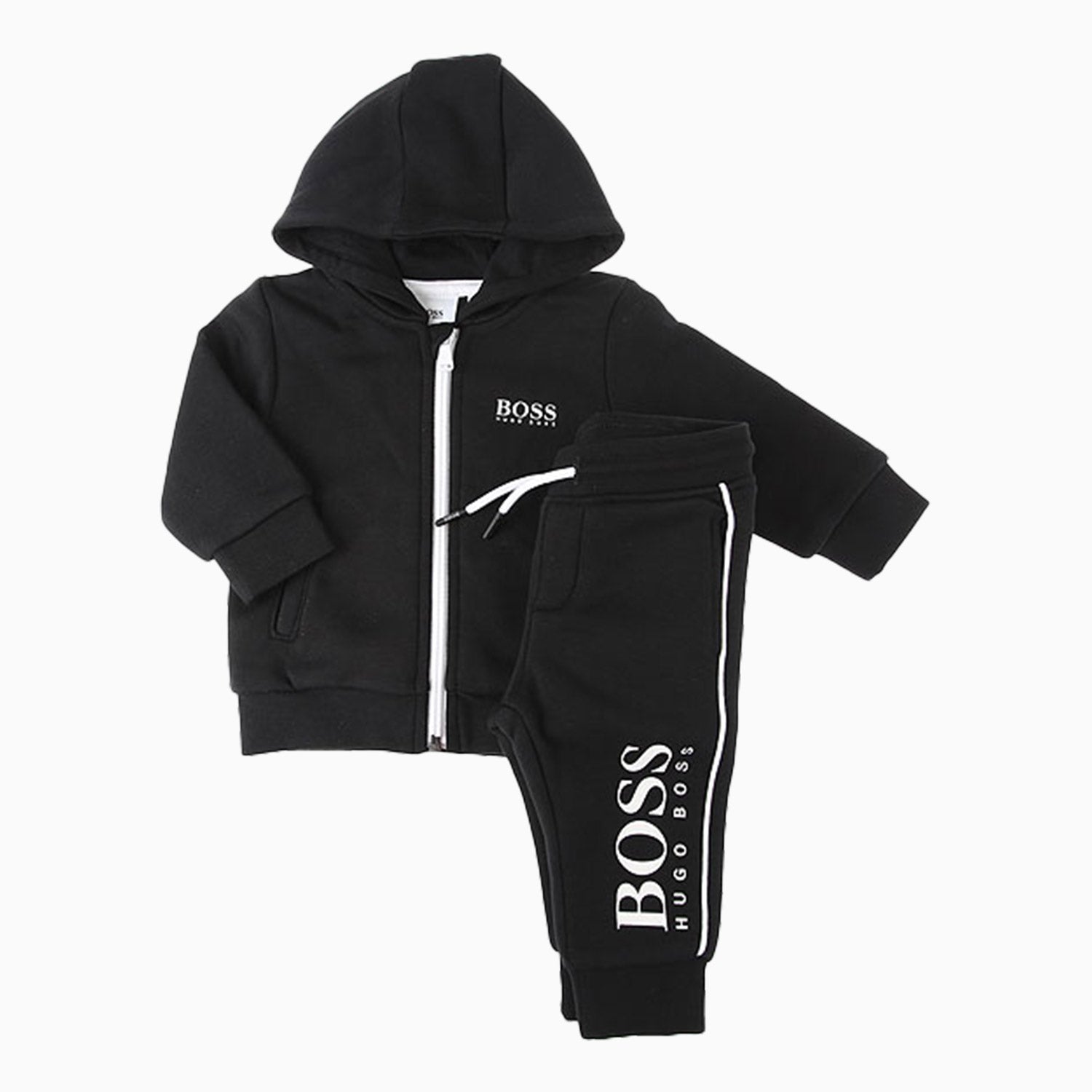 Hugo Boss Kid's Logo On Back Tracksuit - Color: Black - Kids Premium Clothing -
