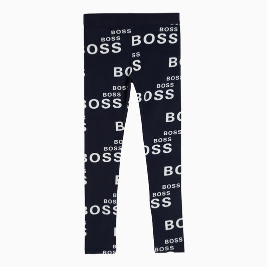 Hugo Boss Kid's Text Logo Print Pant - Color: Navy Blue - Kids Premium Clothing -
