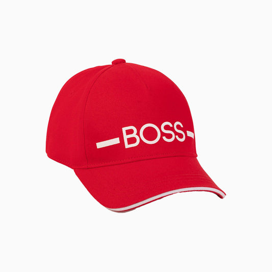 Hugo Boss Kid's Cotton Twill Cap Infants - Color: Bright Red - Kids Premium Clothing -