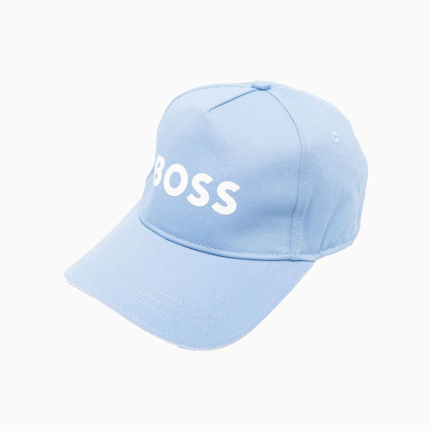 Hugo Boss Kid's Baseball Logo Fitted Cap - Color: Pale Blue - Kids Premium Clothing -