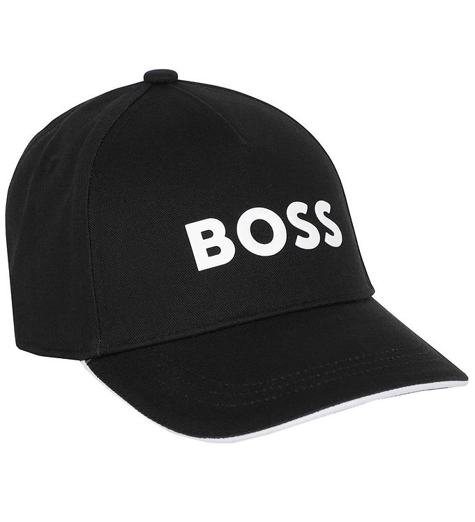 Hugo Boss Kid's Logo Fitted Cap - Color: Black - Kids Premium Clothing -