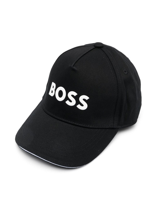 Hugo Boss Kid's Logo Fitted Cap - Color: Black - Kids Premium Clothing -