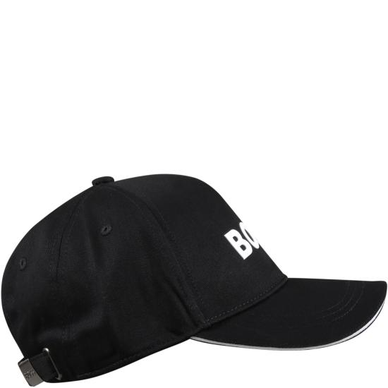 Hugo Boss Kid's Logo Fitted Cap - Color: Black - Kids Premium Clothing -