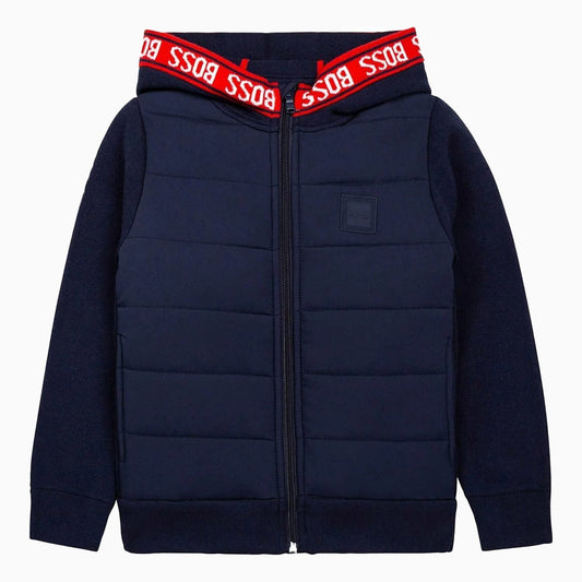 Hugo Boss kid's Cardigan Hoodie - Color: Navy - Kids Premium Clothing -