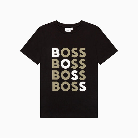 Hugo Boss Kid's Printed Logo Outfit - Color: Black - Kids Premium Clothing -