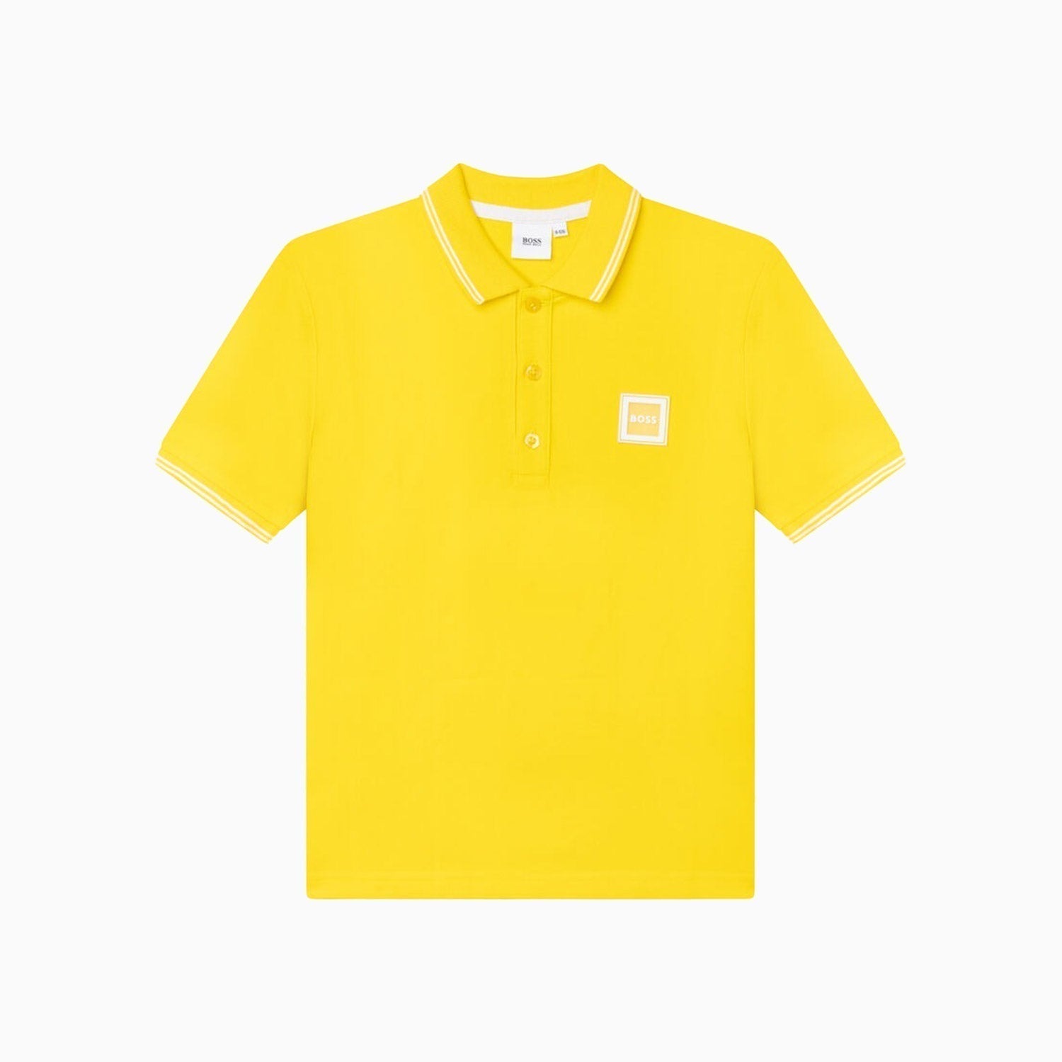 Hugo Boss Kid's Pique Polo T Shirt - Color: Yellow - Kids Premium Clothing -