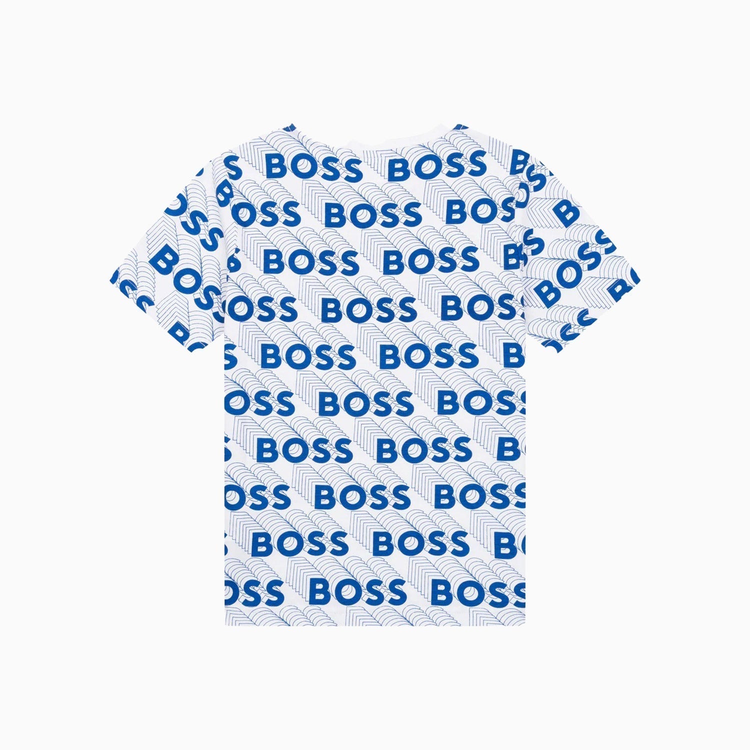 Hugo Boss Kid's Jersey T Shirt - Color: Electric Blue, White Blue - Kids Premium Clothing -