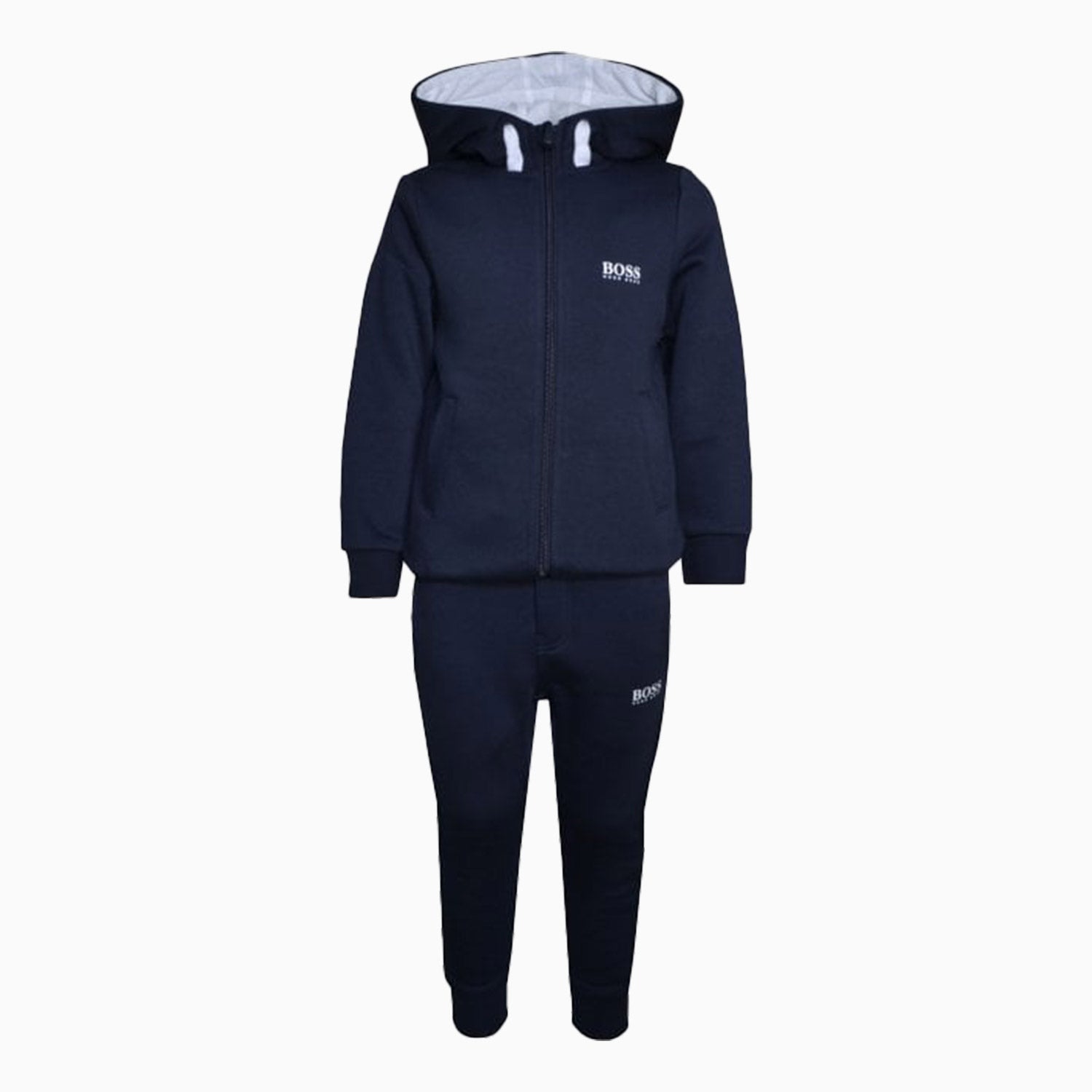 Hugo Boss Kid's Hooded Tracksuit - Color: Navy Blue - Kids Premium Clothing -