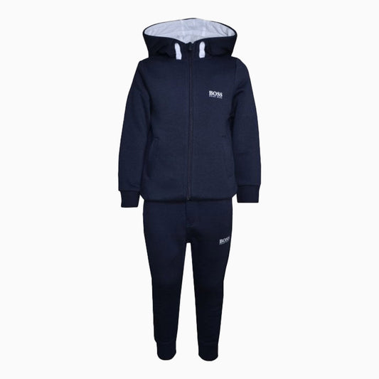 Hugo Boss Kid's Hooded Tracksuit - Color: Navy Blue - Kids Premium Clothing -