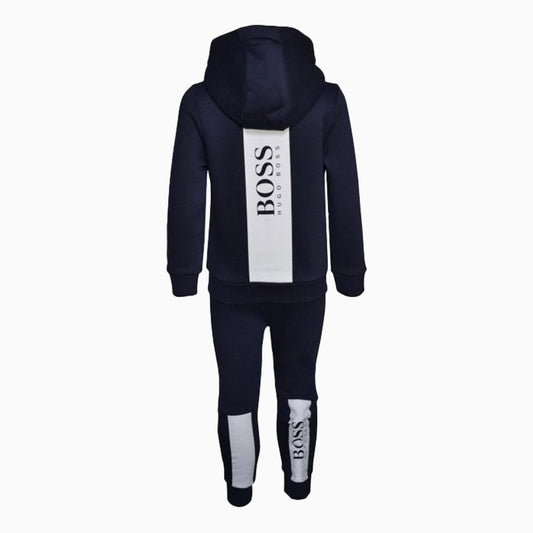 Hugo Boss Kid's Hooded Tracksuit - Color: Navy Blue - Kids Premium Clothing -