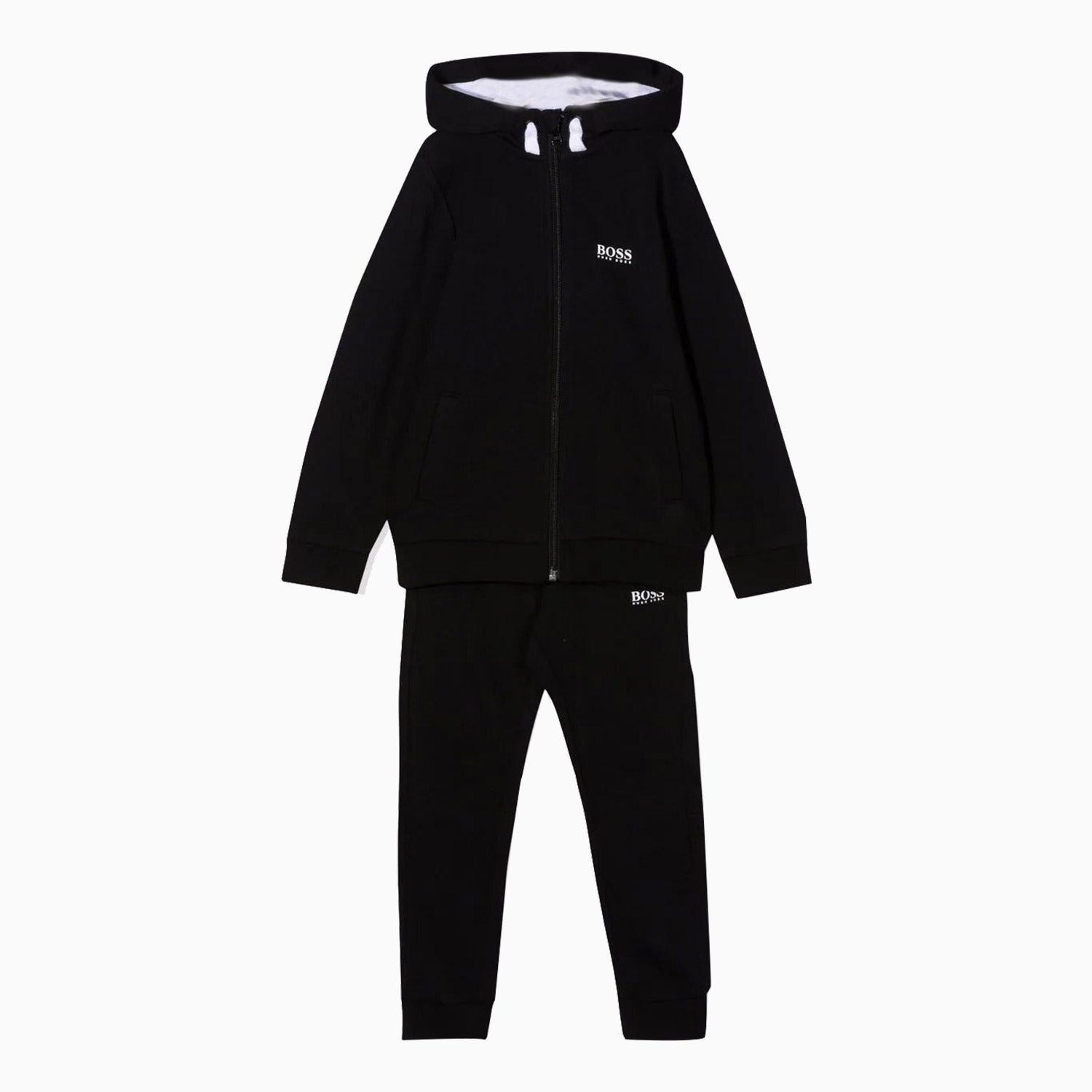 Hugo Boss Kid's No Brushed Track Suit - Color: Black - Kids Premium Clothing -
