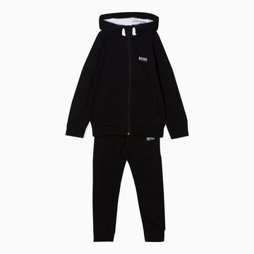 Hugo Boss Kid's No Brushed Track Suit - Color: Black - Kids Premium Clothing -