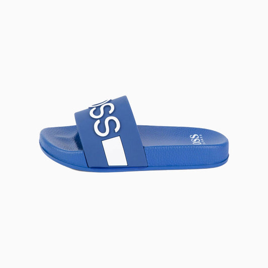 Hugo Boss Kid's PVC Slides - Color: Electric Blue, Yellow, Green, Black, Navy, Red - Kids Premium Clothing -