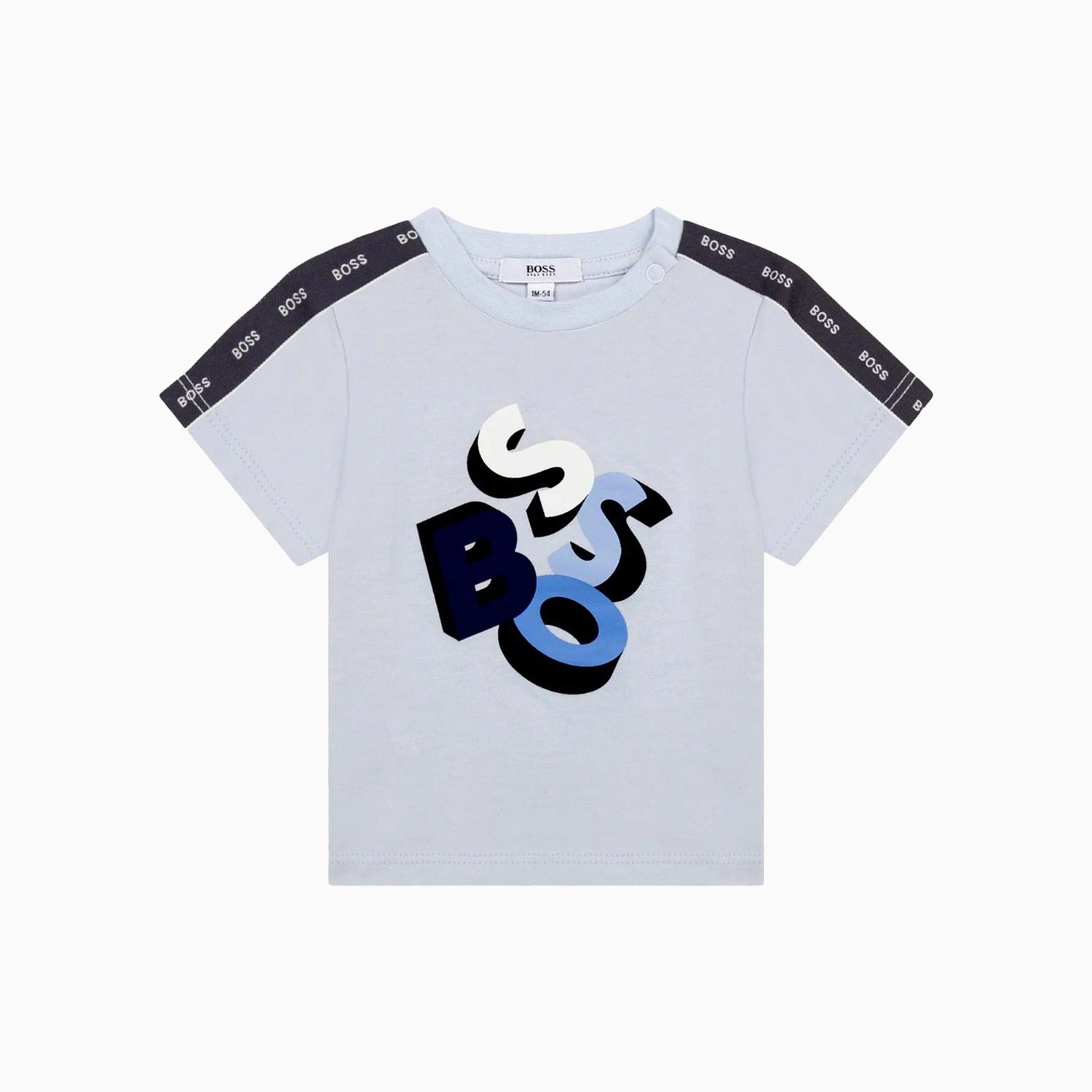 Hugo Boss Kid's T Shirt And Shorts Outfit Toddlers - Color: White, Pale Blue - Kids Premium Clothing -