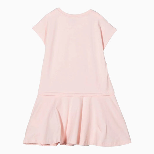 Kenzo Kid's Tiger Logo Print T Shirt Dress Toddlers - Color: Pink - Kids Premium Clothing -