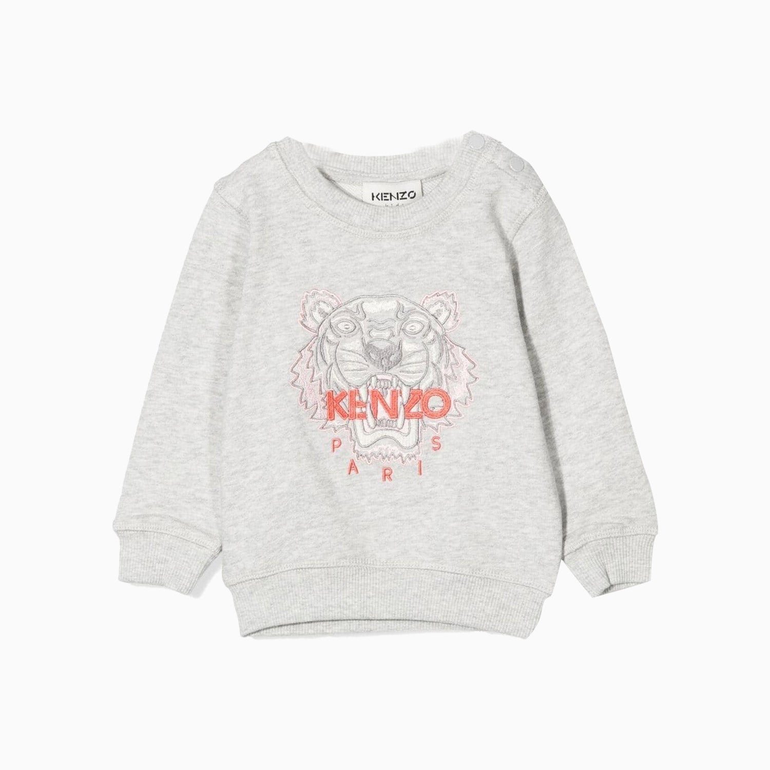 Kenzo Kid's Sweat In Marl Non Brushed Fleece Toddlers - Color: Light Grey Marl - Kids Premium Clothing -